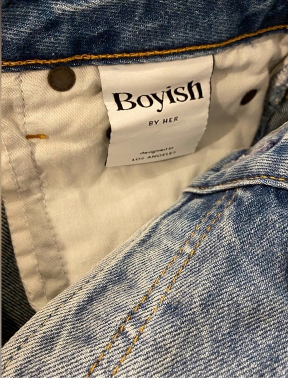 Boyish jeans Light Blue Washed distressed Denim Skirt 25 - Picture 9 of 12